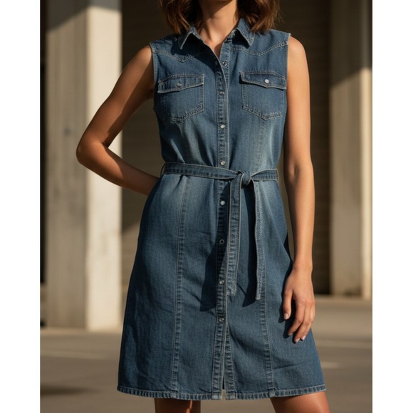 Lauren Ralph Lauren Dresses & Skirts - Polo Jeans Co. Ralph Lauren Denim Midi Dress Women's Size 4 Blue Vintage Y2K